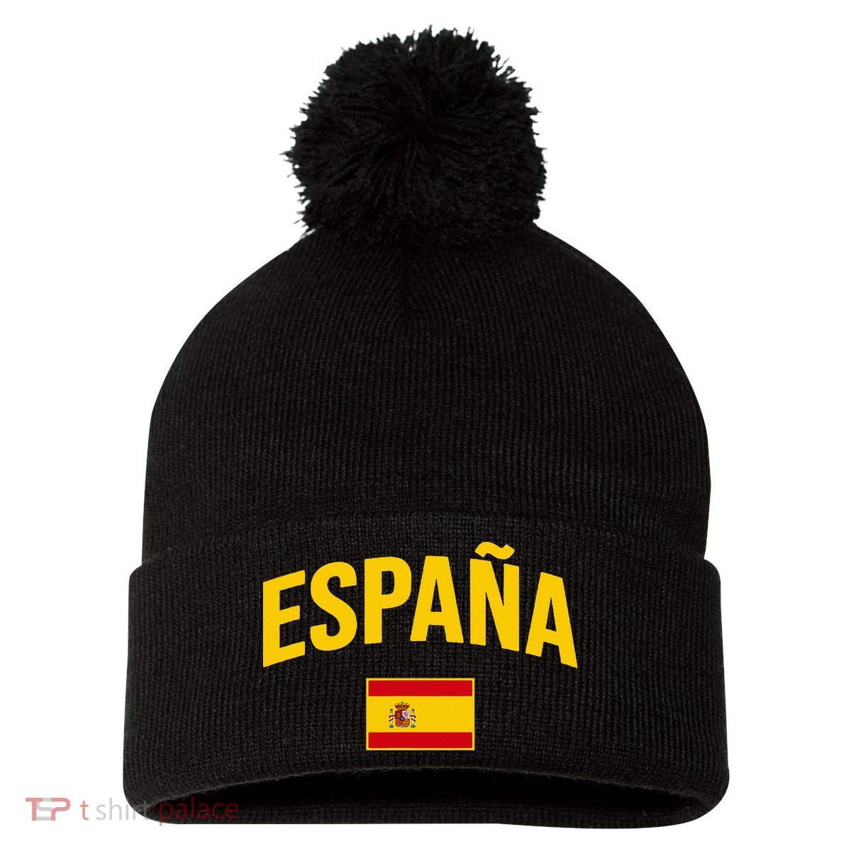 EspañA Flag Of Spain Classic Spain Pom Pom 12in Knit Beanie