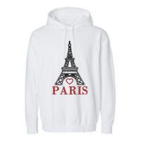 Embroidered France Paris Eiffel Tower Embroidery Garment-Dyed Fleece Hoodie