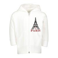 Embroidered France Paris Eiffel Tower Embroidery Toddler Zip Fleece Hoodie