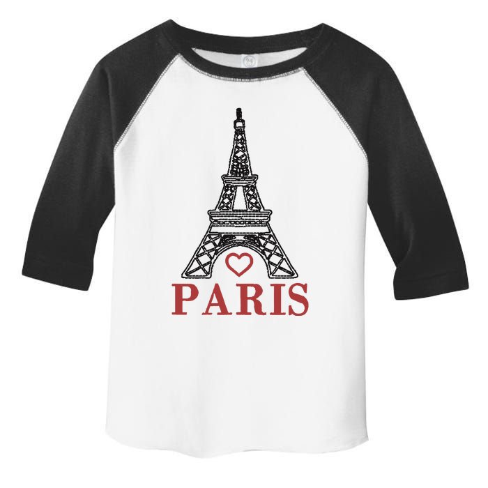 Embroidered France Paris Eiffel Tower Embroidery Toddler Fine Jersey T-Shirt