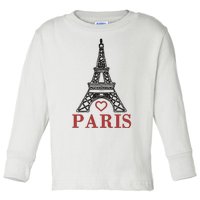 Embroidered France Paris Eiffel Tower Embroidery Toddler Long Sleeve Shirt