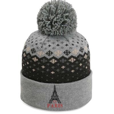 Embroidered France Paris Eiffel Tower Embroidery The Baniff Cuffed Pom Beanie