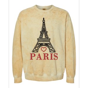 Embroidered France Paris Eiffel Tower Embroidery Colorblast Crewneck Sweatshirt