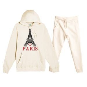 Embroidered France Paris Eiffel Tower Embroidery Premium Hooded Sweatsuit Set