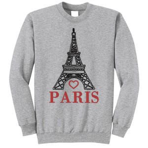 Embroidered France Paris Eiffel Tower Embroidery Tall Sweatshirt