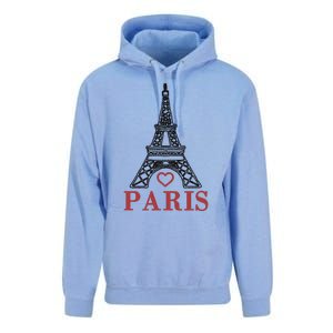 Embroidered France Paris Eiffel Tower Embroidery Unisex Surf Hoodie