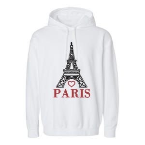 Embroidered France Paris Eiffel Tower Embroidery Garment-Dyed Fleece Hoodie