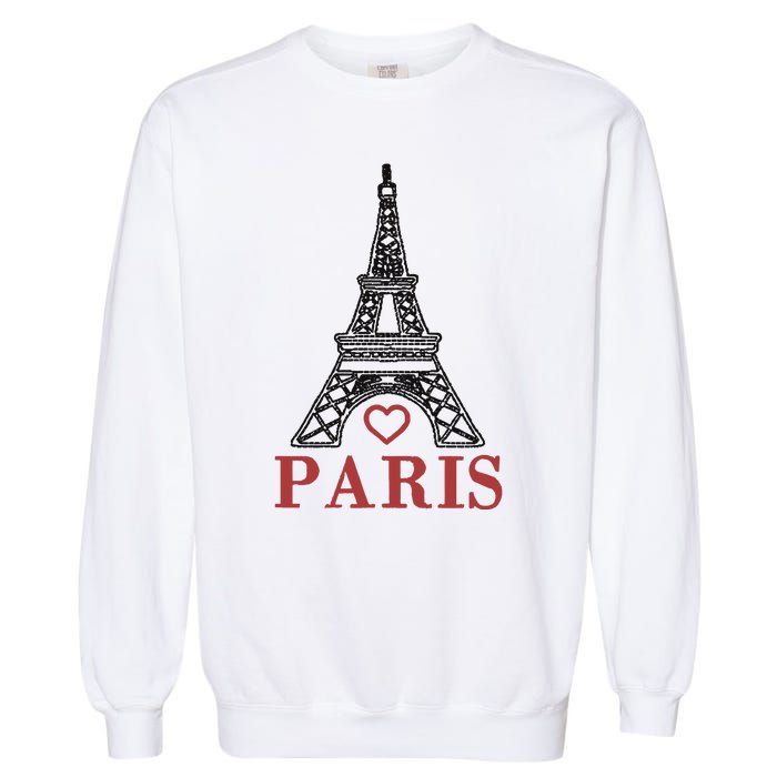 Embroidered France Paris Eiffel Tower Embroidery Garment-Dyed Sweatshirt