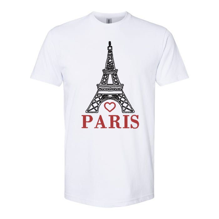 Embroidered France Paris Eiffel Tower Embroidery Softstyle CVC T-Shirt