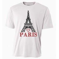 Embroidered France Paris Eiffel Tower Embroidery Cooling Performance Crew T-Shirt