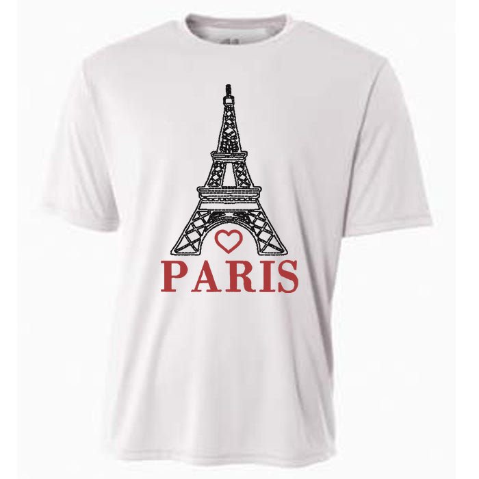 Embroidered France Paris Eiffel Tower Embroidery Cooling Performance Crew T-Shirt