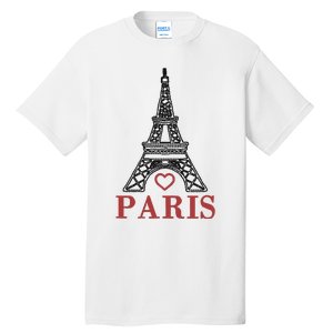 Embroidered France Paris Eiffel Tower Embroidery Tall T-Shirt