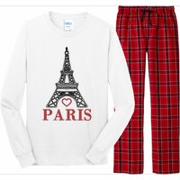 Embroidered France Paris Eiffel Tower Embroidery Long Sleeve Pajama Set