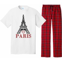 Embroidered France Paris Eiffel Tower Embroidery Pajama Set