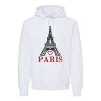 Embroidered France Paris Eiffel Tower Embroidery Premium Hoodie