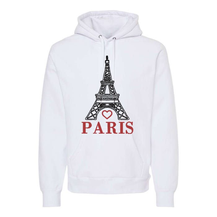 Embroidered France Paris Eiffel Tower Embroidery Premium Hoodie