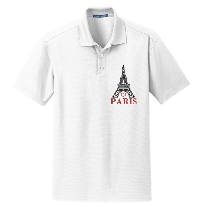 Embroidered France Paris Eiffel Tower Embroidery Dry Zone Grid Polo