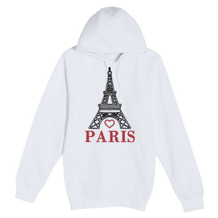 Embroidered France Paris Eiffel Tower Embroidery Premium Pullover Hoodie