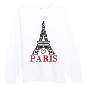 Embroidered France Paris Eiffel Tower Embroidery Premium Crewneck Sweatshirt