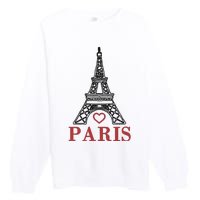 Embroidered France Paris Eiffel Tower Embroidery Premium Crewneck Sweatshirt