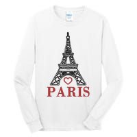 Embroidered France Paris Eiffel Tower Embroidery Tall Long Sleeve T-Shirt