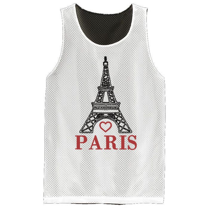 Embroidered France Paris Eiffel Tower Embroidery Mesh Reversible Basketball Jersey Tank