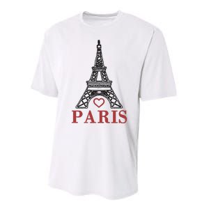 Embroidered France Paris Eiffel Tower Embroidery Performance Sprint T-Shirt