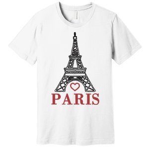 Embroidered France Paris Eiffel Tower Embroidery Premium T-Shirt