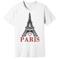 Embroidered France Paris Eiffel Tower Embroidery Premium T-Shirt