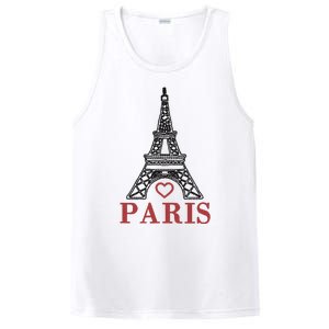 Embroidered France Paris Eiffel Tower Embroidery PosiCharge Competitor Tank