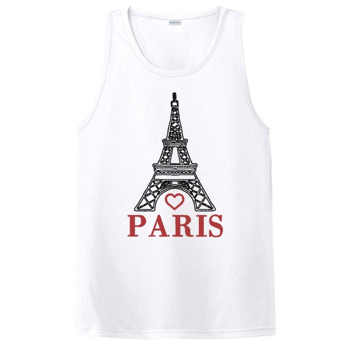 Embroidered France Paris Eiffel Tower Embroidery PosiCharge Competitor Tank