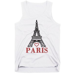 Embroidered France Paris Eiffel Tower Embroidery Tank Top