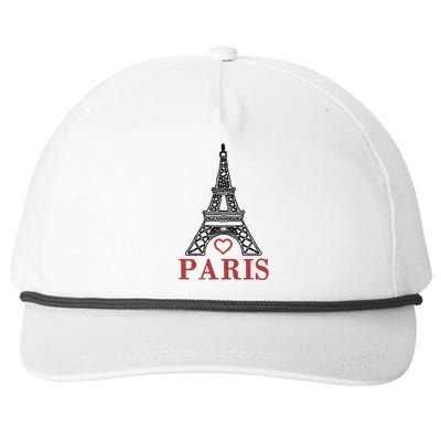 Embroidered France Paris Eiffel Tower Embroidery Snapback Five-Panel Rope Hat