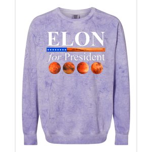 Elon For President USA Mars Flag Colorblast Crewneck Sweatshirt