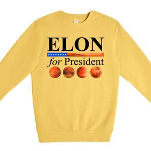 Elon For President USA Mars Flag Premium Crewneck Sweatshirt