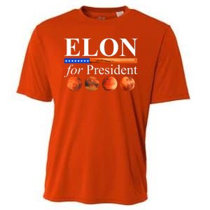 Elon For President USA Mars Flag Cooling Performance Crew T-Shirt