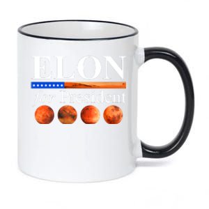 Elon For President USA Mars Flag 11oz Black Color Changing Mug