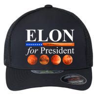 Elon For President USA Mars Flag Flexfit Unipanel Trucker Cap