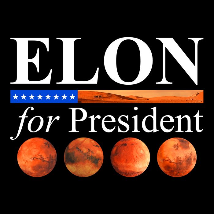 Elon For President USA Mars Flag Flexfit Unipanel Trucker Cap