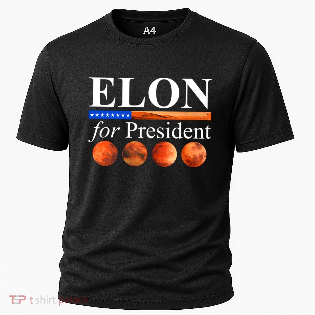 Elon For President USA Mars Flag Cooling Performance Crew T-Shirt