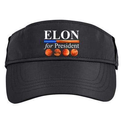 Elon For President USA Mars Flag Adult Drive Performance Visor