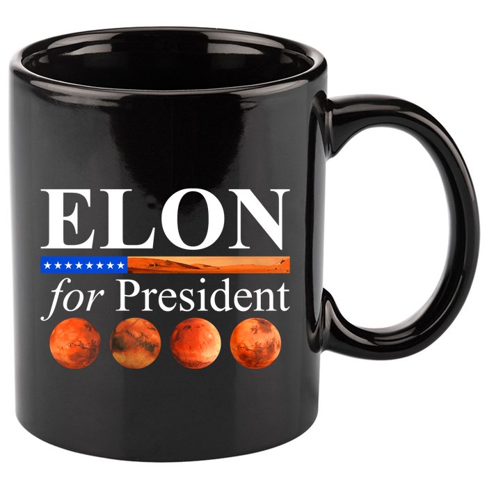 Elon For President USA Mars Flag 11oz C Handle Ceramic Mug
