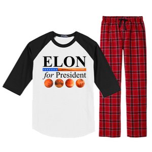 Elon For President USA Mars Flag Raglan Sleeve Pajama Set