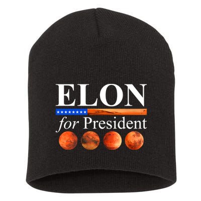 Elon For President USA Mars Flag Short Acrylic Beanie