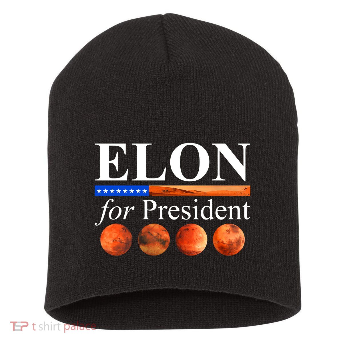 Elon For President USA Mars Flag Short Acrylic Beanie