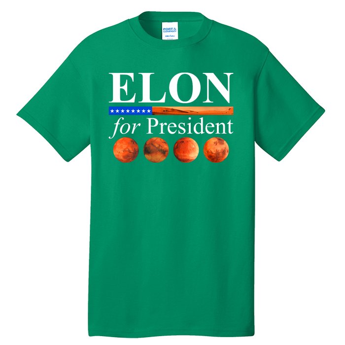 Elon For President USA Mars Flag Tall T-Shirt