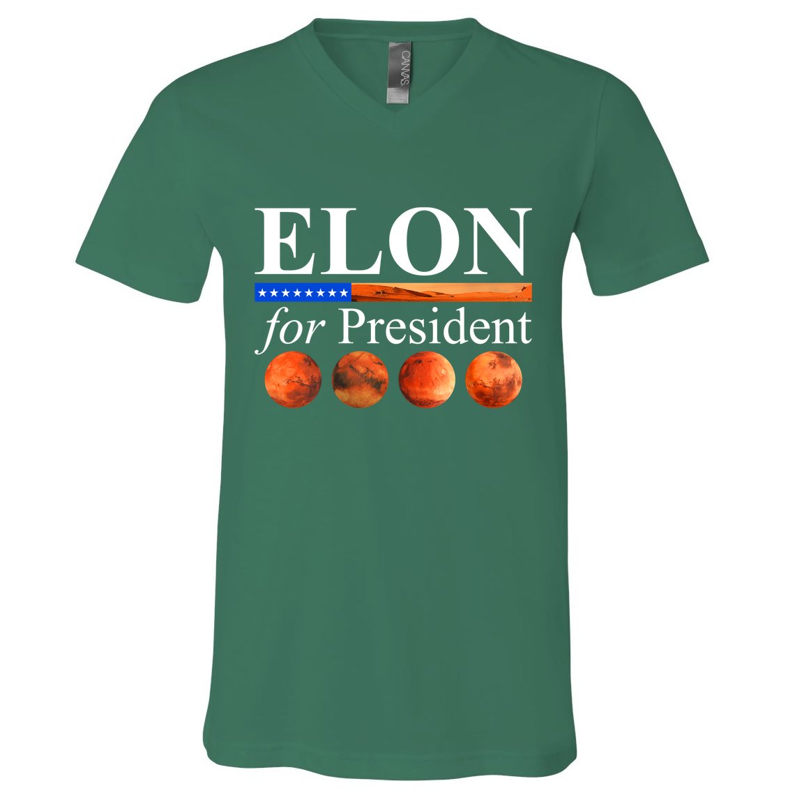 Elon For President USA Mars Flag V-Neck T-Shirt