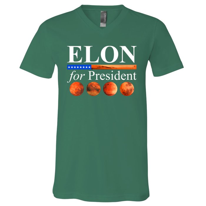 Elon For President USA Mars Flag V-Neck T-Shirt