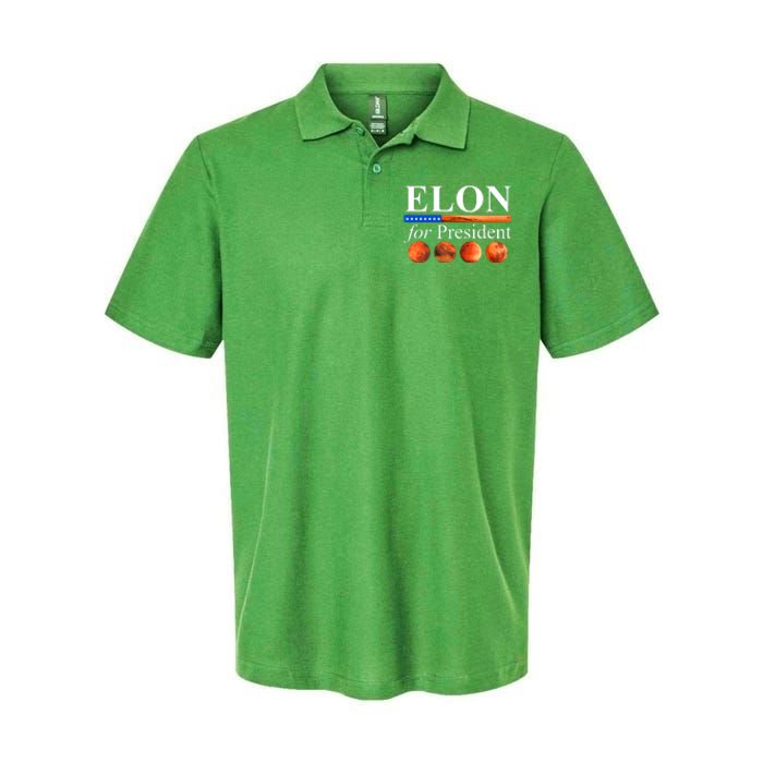 Elon For President USA Mars Flag Softstyle Adult Sport Polo