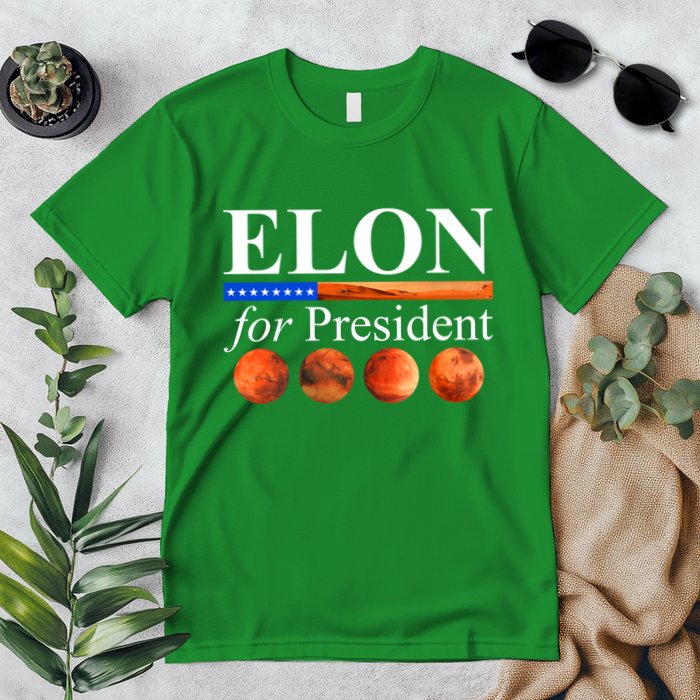 Elon For President USA Mars Flag Premium T-Shirt